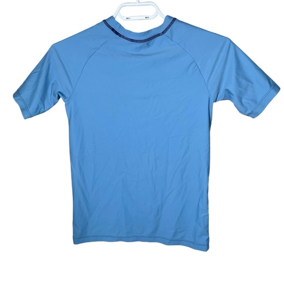 Hatley 10 Boys Rashguard Large Blue Short Sleeve Swim Tops Tshirt Vacation Beach - Picture 2 of 6
